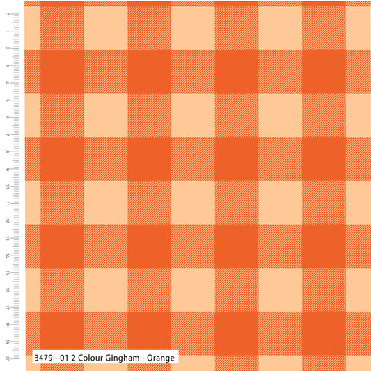 The Crafty Pie - Two Colour Gingham Orange Viscose