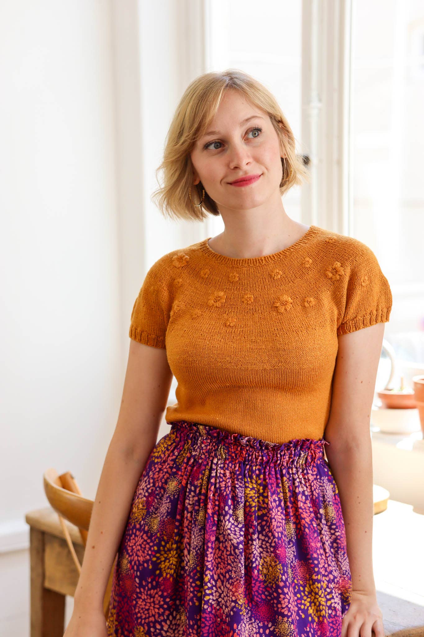 Lise Tailor Knitting pattern - Pink sweater/vest