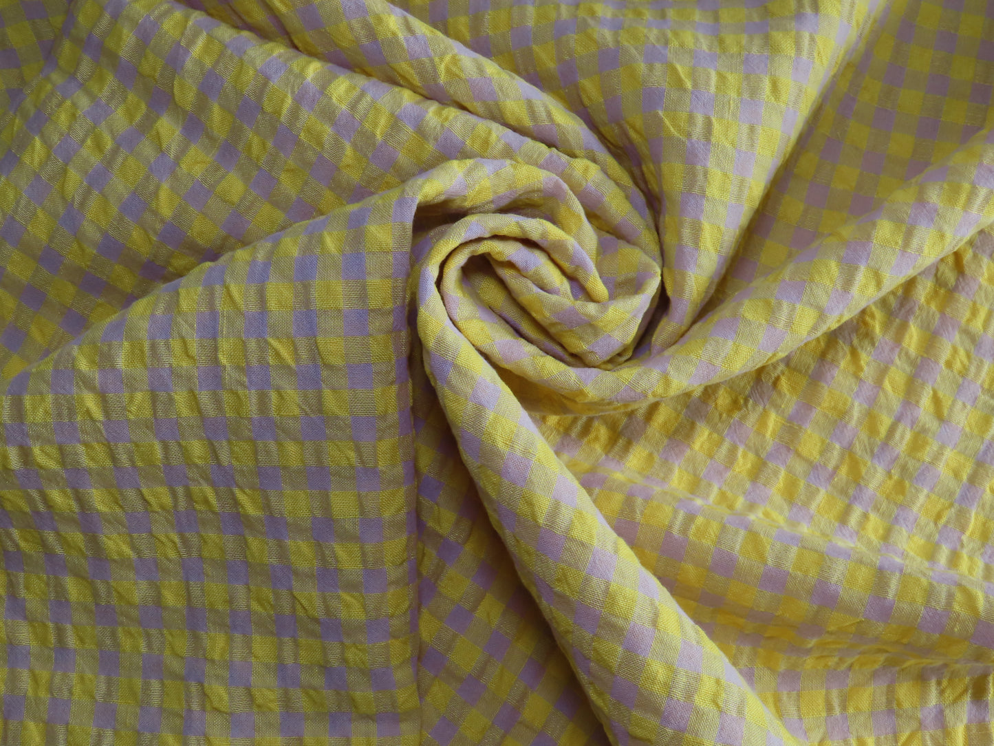 Linen Gingham Bubble Yellow