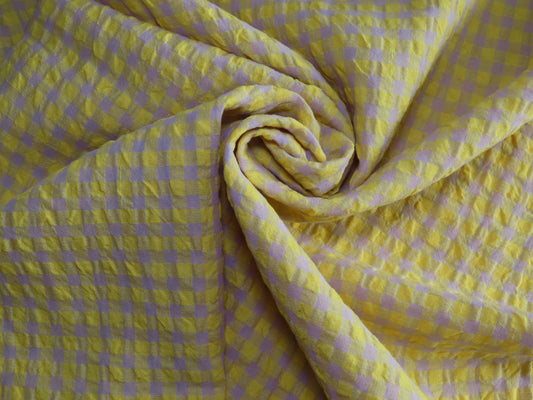 Linen Gingham Bubble Yellow