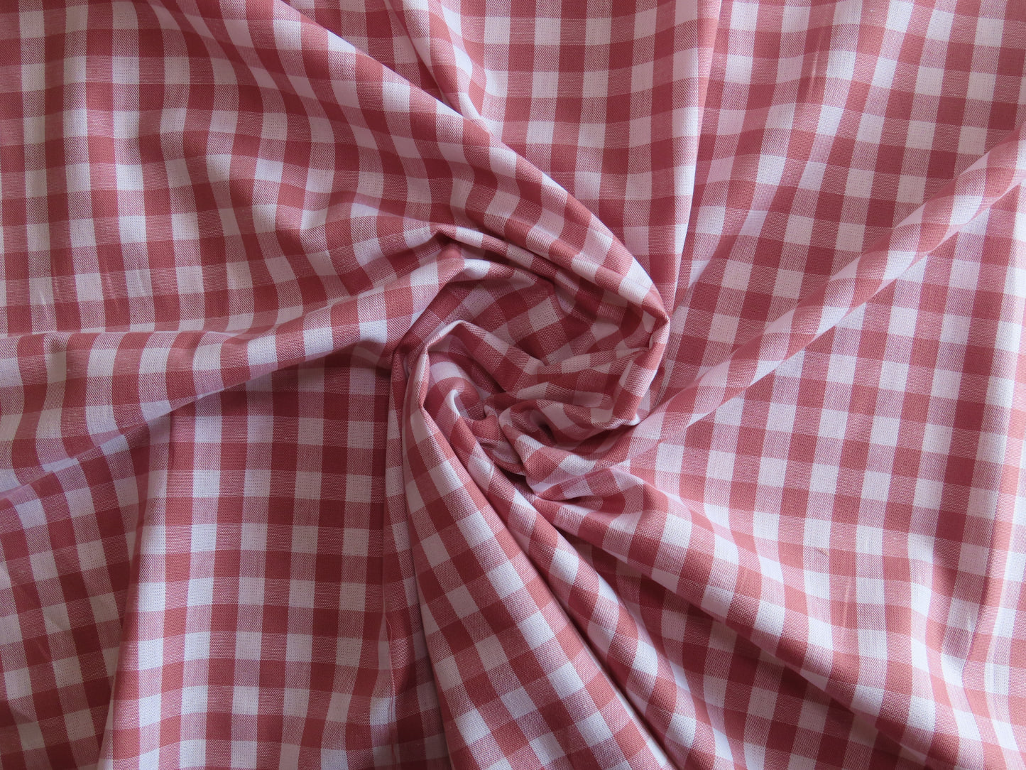 1cm Cotton Gingham - Dusty Pink