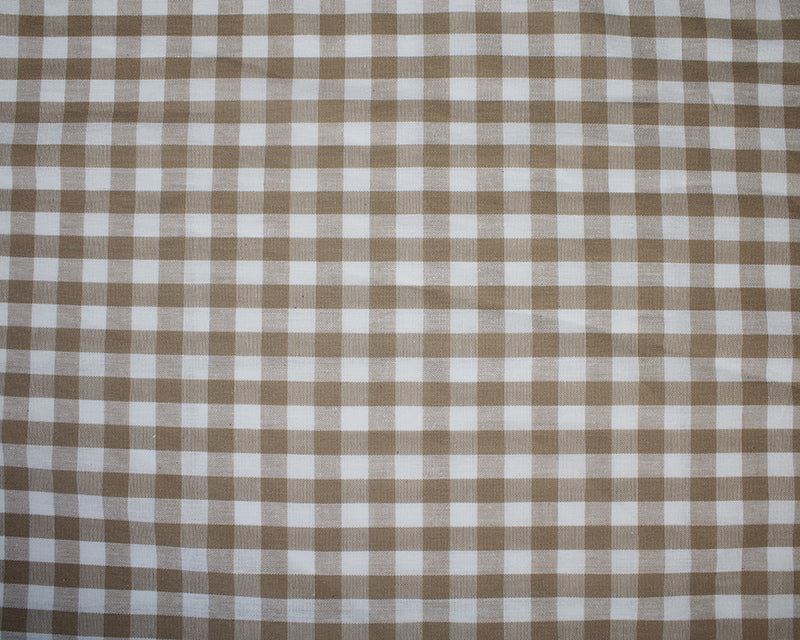 1cm Cotton Gingham - Camel