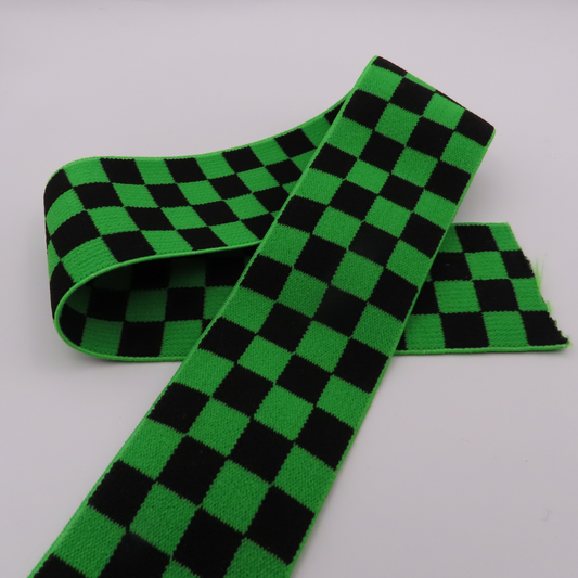 Checkered Waistband Elastic - Green