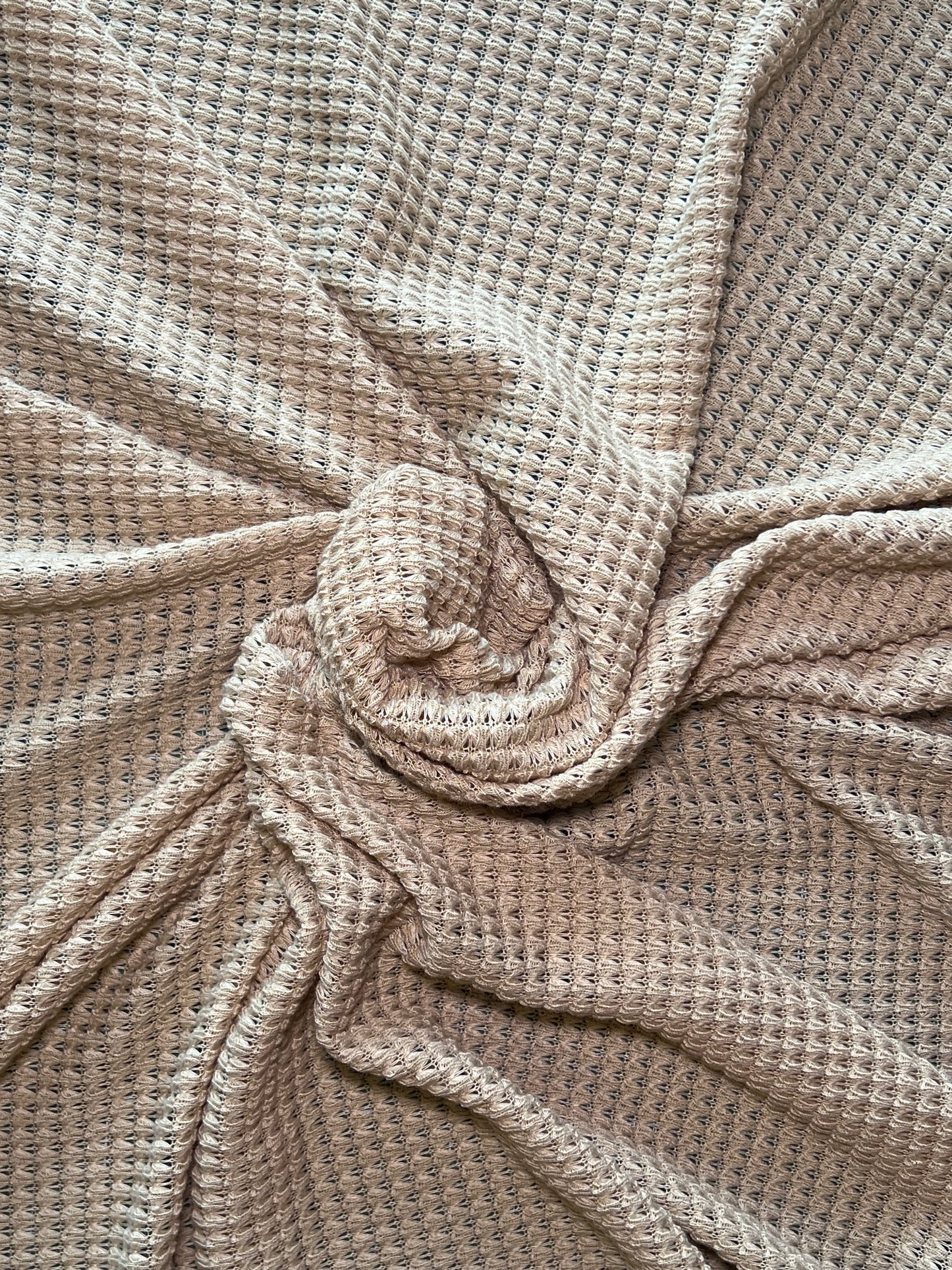 Tan Brown Crochet Fabric