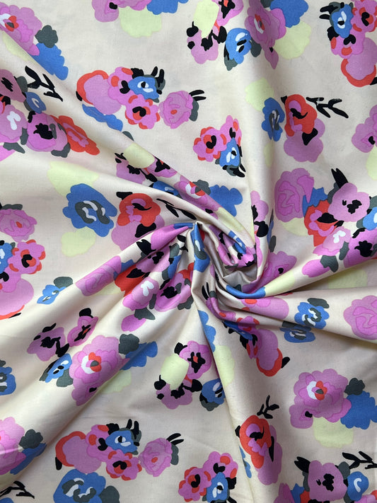 Hibiscus Syriacus Flower Print Cotton