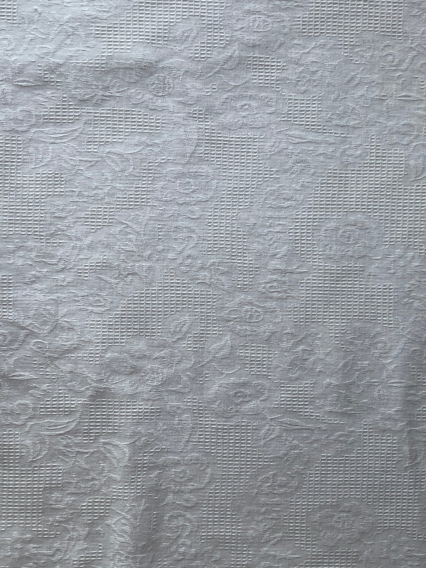 Cream Waffle Embroidery Textures Cotton