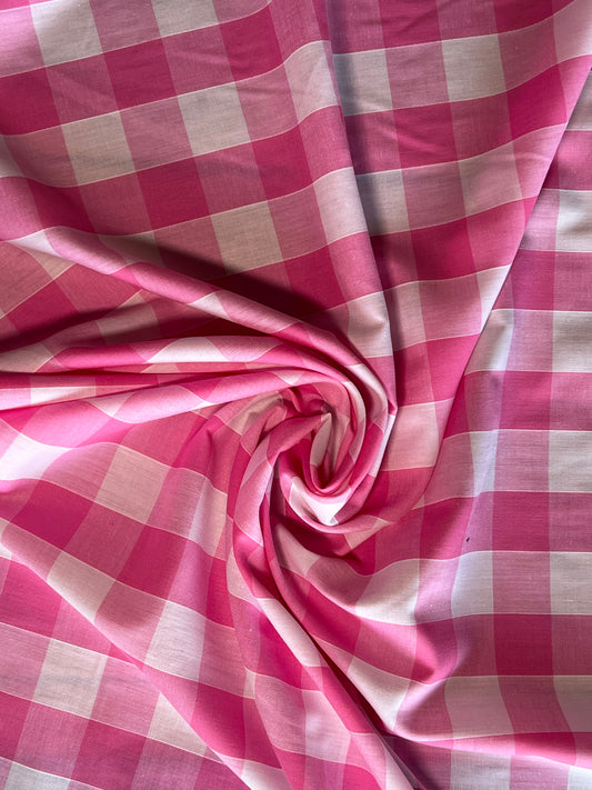 1 inch Gingham Cotton - Pink
