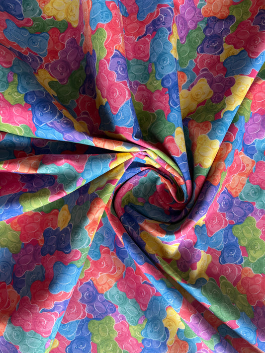 Rose and Hubble Gummy Bears Print Cotton