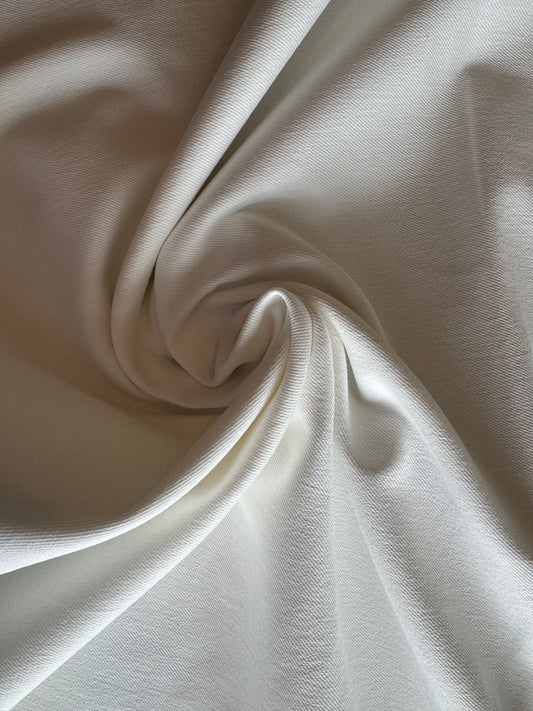 Plain Washed Stretch Denim - Off White