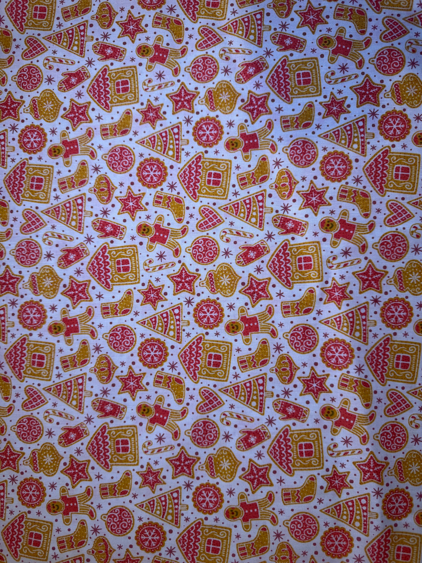 Gingerbread Men Poly Cotton Christmas Fabric