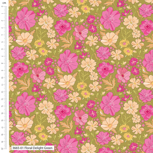PREORDER The Crafty Pie - Sweet Blooms Floral Delight Cotton