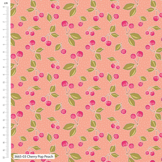 PREORDER The Crafty Pie - Sweet Blooms Cherry Pop Peach White Cotton