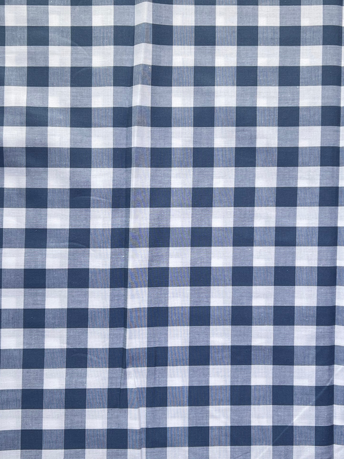 Large Check Cotton Gingham - Denim