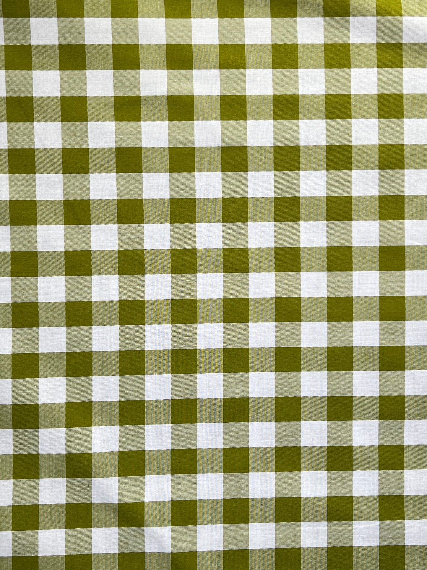 Large Check Cotton Gingham - Green