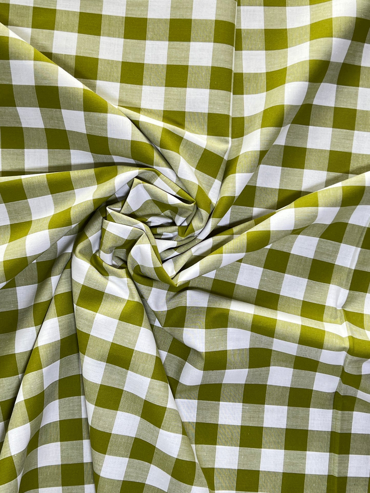 Large Check Cotton Gingham - Green