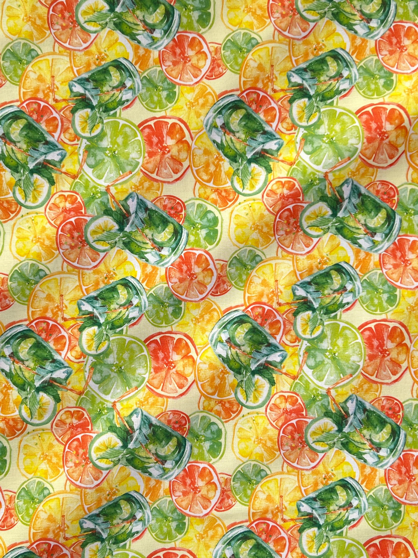 Rose and Hubble Citrus Cocktail Print Cotton