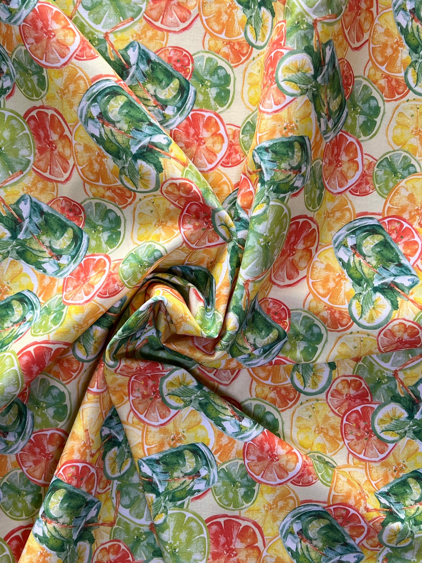 Rose and Hubble Citrus Cocktail Print Cotton