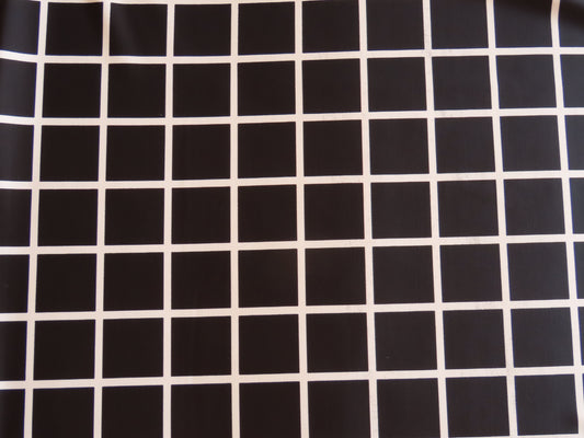 Black and White Checkered Swimwear Fabric