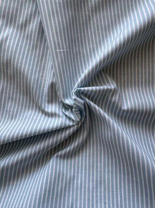 Candy Stripe Cotton - Sky Blue