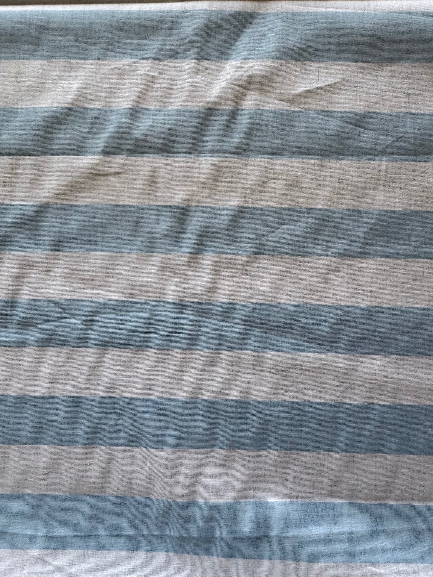 Wide Stripe Cotton Poplin - Light Blue