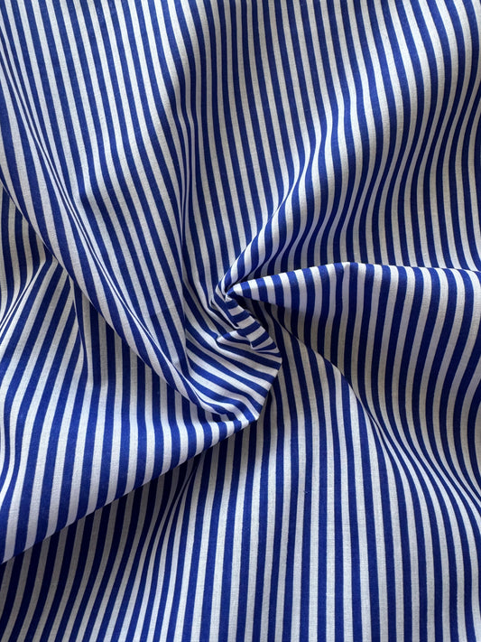 Candy Stripe Cotton - Royal Blue