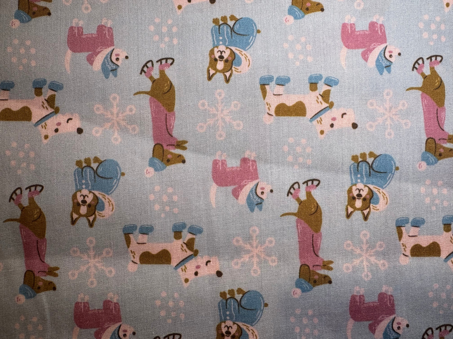 Christmas Dogs Poly Cotton Fabric